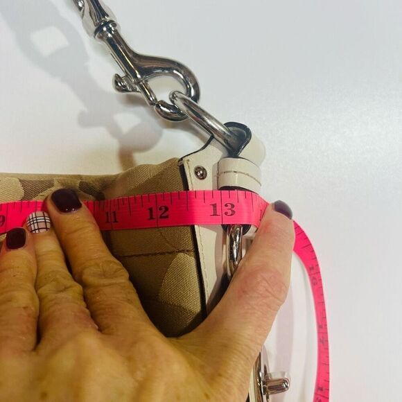 Coach Carly Ivory Cream Tan Monogram Shoulder Bag Purse - Picture 3 of 15